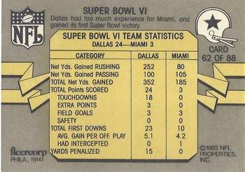 1982 Fleer Team Action #62 Super Bowl VI Back