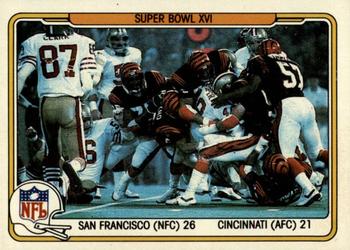1982 Fleer Team Action #72 Super Bowl XVI Front