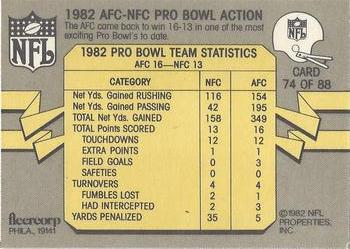 1982 Fleer Team Action #74 1982 AFC-NFC Pro Bowl Action Back
