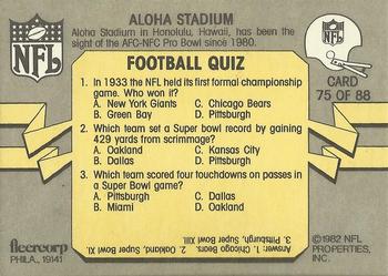 1982 Fleer Team Action #75 Aloha Stadium Back