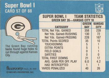 1983 Fleer Team Action #57 Super Bowl I Back