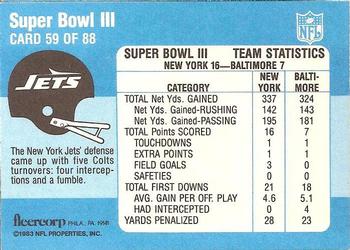 1983 Fleer Team Action #59 Super Bowl III Back