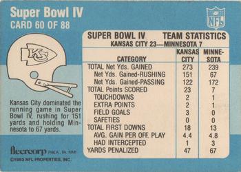 1983 Fleer Team Action #60 Super Bowl IV Back