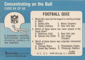 1983 Fleer Team Action #84 Concentrating on the Ball Back