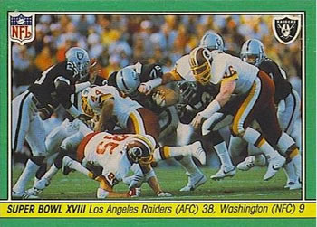 1984 Fleer Team Action #74 Super Bowl XVIII Front