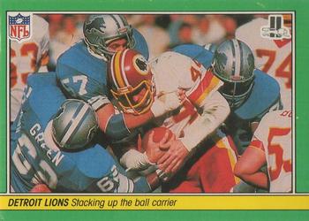 1984 Fleer Team Action #18 Stacking Up the Ball Carrier Front