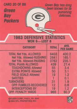 1984 Fleer Team Action #20 Packing Up Your Opponent Back