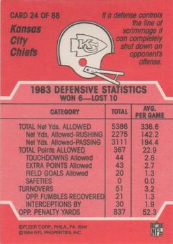 1984 Fleer Team Action #24 A Running Back in Trouble Back