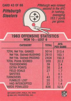 1984 Fleer Team Action #43 The Play Begins to Develop Back