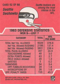 1984 Fleer Team Action #52 Handing Out Some Punishment Back