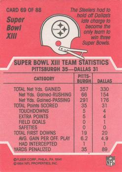 1984 Fleer Team Action #69 Super Bowl XIII Back