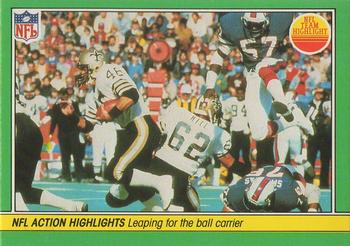 1984 Fleer Team Action #76 Leaping for the Ball Carrier Front