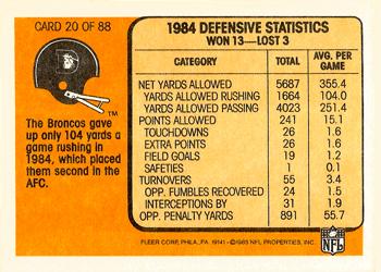 1985 Fleer Team Action #20 Finishing Off the Tackle Back