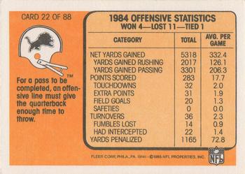 1985 Fleer Team Action #22 Waiting to Throw until the Last Second Back