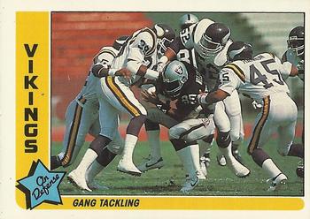 1985 Fleer Team Action #47 Gang Tackling Front