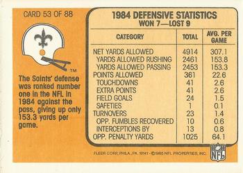 1985 Fleer Team Action #53 Putting Everything They've Got into the Tackle Back