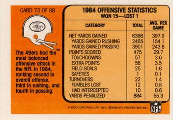 1985 Fleer Team Action #73 Reading the Hole and Exploding Through It Back