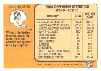 1985 Fleer Team Action #80 One-on-One Tackle Back