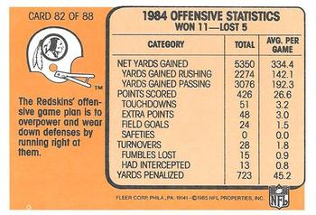 1985 Fleer Team Action #82 Just Enough Room to Get Through Back
