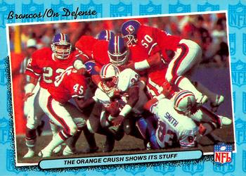 1986 Fleer Team Action #20 The Orange Crush Shows its Stuff (Defense) Front