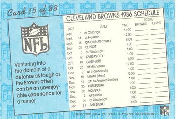 1986 Fleer Team Action #15 Another Runner Pounded into the Turf (1986 schedule) Back