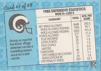 1986 Fleer Team Action #41 Swept Away by a Wave of Rams Back