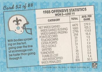 1986 Fleer Team Action #52 Look Out, I'm Coming Through Back