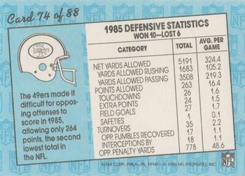 1986 Fleer Team Action #74 An Uplifting Experience (Defense) Back