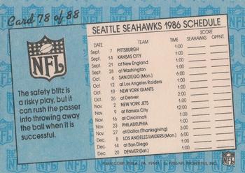 1986 Fleer Team Action #78 Forcing a Hurried Throw (1986 schedule) Back