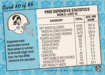 1986 Fleer Team Action #80 Dishing Out Some Punishment (Defense) Back
