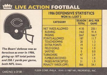 1987 Fleer Team Action #6 Quarterback's Nightmare Back