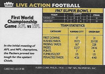 1987 Fleer Team Action #65 Super Bowl I Back