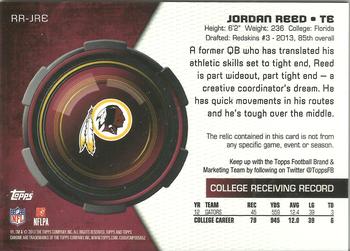 2013 Topps Chrome - Rookie Relics #RR-JRE Jordan Reed Back