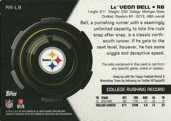 2013 Topps Chrome - Rookie Relics #RR-LB Le'Veon Bell Back