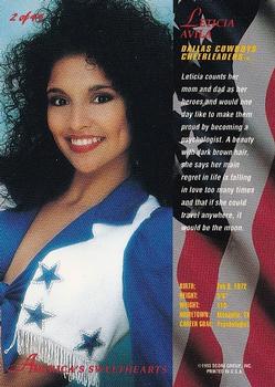 1993 Score Group Dallas Cowboy Cheerleaders  #2 Leticia Avila Back