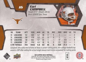 2014 Upper Deck #16 Earl Campbell Back