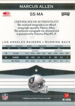 2008 Donruss Playoff Silver Signatures #SS-MA Marcus Allen Back