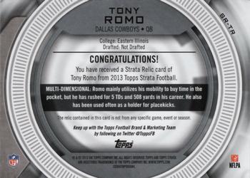 2013 Topps Strata - Relics Bronze #SR-TR Tony Romo Back