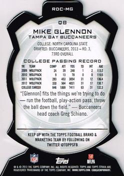 2013 Topps Strata - Rookie Die Cuts #RDC-MG Mike Glennon Back