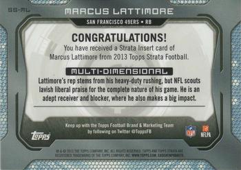 2013 Topps Strata - Strata #SS-ML Marcus Lattimore Back