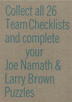 1973 Topps - Team Checklists #NNO Baltimore Colts Back