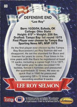 1994 Ted Williams Roger Staubach's NFL #60 Lee Roy Selmon Back