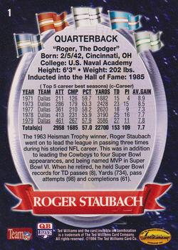 1994 Ted Williams Roger Staubach's NFL #1 Roger Staubach Back