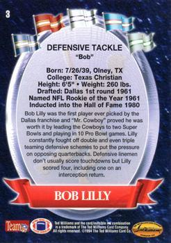 1994 Ted Williams Roger Staubach's NFL #3 Bob Lilly Back