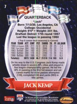 1994 Ted Williams Roger Staubach's NFL #7 Jack Kemp Back
