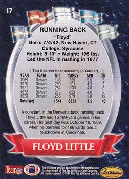 1994 Ted Williams Roger Staubach's NFL #17 Floyd Little Back