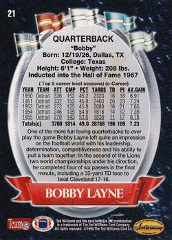 1994 Ted Williams Roger Staubach's NFL #21 Bobby Layne Back