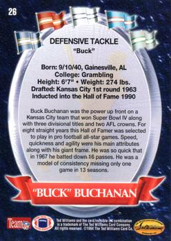 1994 Ted Williams Roger Staubach's NFL #26 Buck Buchanan Back