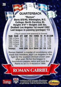 1994 Ted Williams Roger Staubach's NFL #28 Roman Gabriel Back