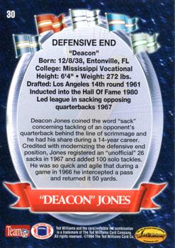 1994 Ted Williams Roger Staubach's NFL #30 Deacon Jones Back